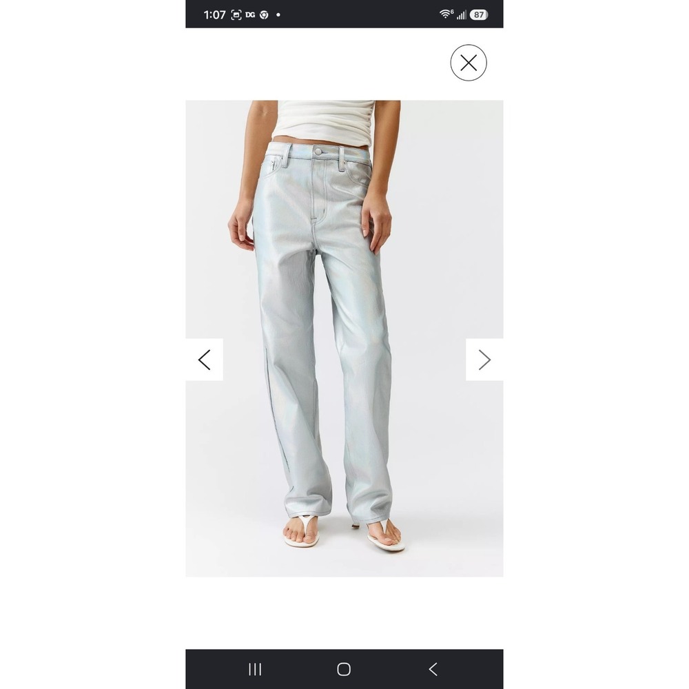 Pistola Cassie Super High-Rise Straight Jean: Coated Prism 29